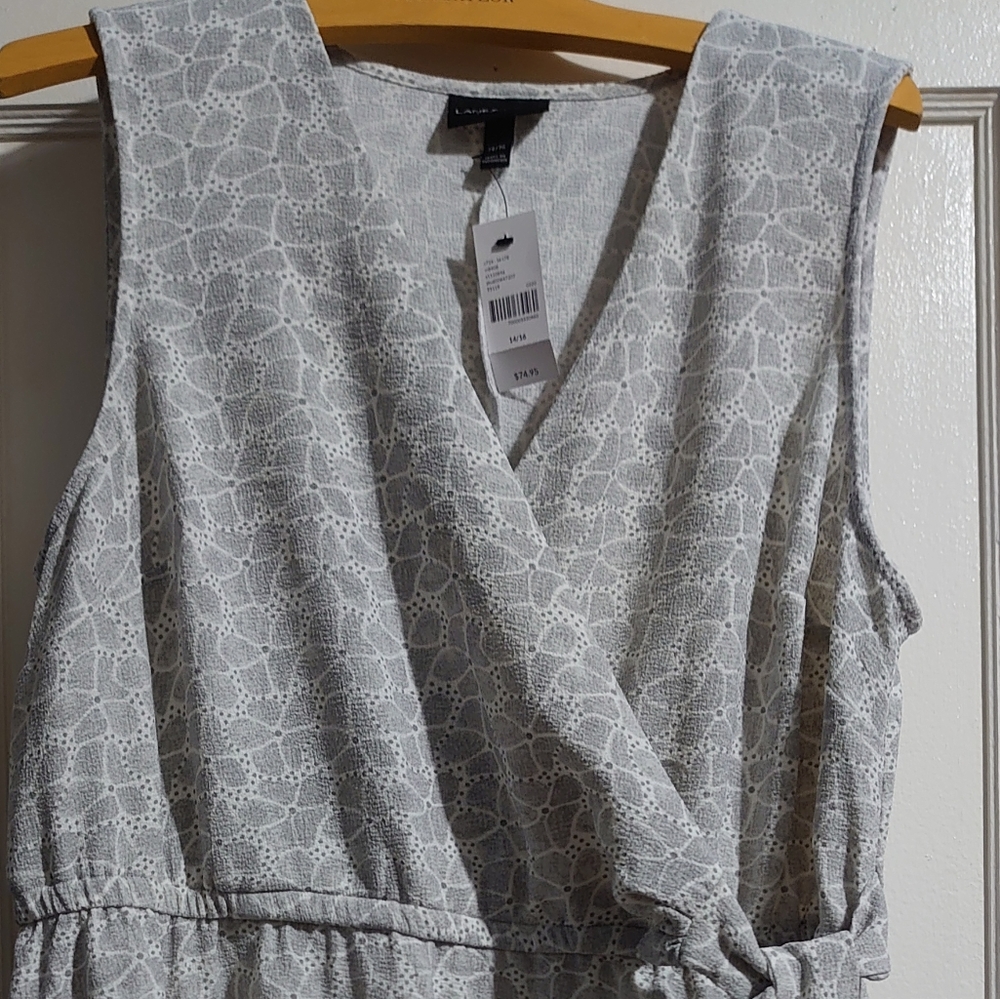 Lane Bryant gray and white dress